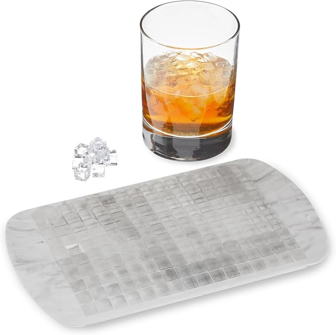 Host Mini Ice Cube Tray, Makes 160 Cubes, Durable Silicone Trays, Perfect for Cocktails, Whiskey, Bourbon, Margarita, Mojito, Iced Coffee, Home Kitchen Essentials, Set of 1, Marble