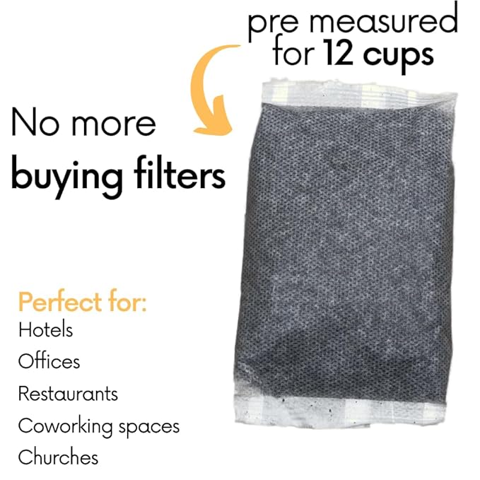 Ground Coffee In Filter Packs | Medium Roast Low Acid Mold Free Pouches | Signature House Breakfast Blend | Gourmet Bulk Packets for 10-12 Cup Drip Maker | Highest Rated Individual Premeasured Coffee