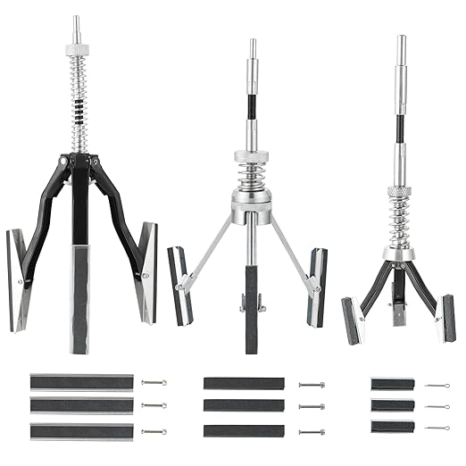 Engine Cylinder Hone Adjustable Deglazer Set 3pcs for Grinding Holes from Minium 3/4" to Maximum 7" in Diameter, Adjustable Brake Piston Honing Tools with Extra 9-Piece 220 Grit (1-1/8"+2"+4")
