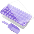 Silicone Ice Cube Tray with Leak-Proof Lid & Storage Bin for Freezer – BPA-Free 36-Piece Nugget Ice Molds, Spill-Resistant Cover & Ice Scoop Container Cover