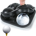 4 Holes Ice Cubes Silicone 2.5 inch Golf Ball Ice Cube Molds for Whiskey, Cocktails, Beer, Golf Gift, Party Tray with Funnel