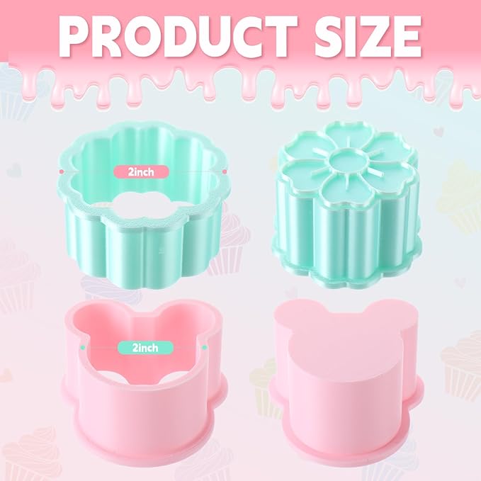 Cake Pop Cutter and Pusher Set - Flower and Mouse 3D Printed Mold Shapes Press | Baking Tools for Home, Birthday, Wedding Desserts | Reusable Design