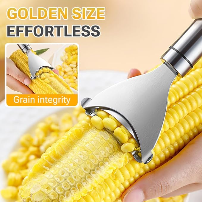 Corn Peeler Cob Stripper, Stainless Steel Cob Remover, Corn Planer Cutter Thresher Scraper, Stripping Tool for Home Kitchen, Corn Scraper 2 PCS