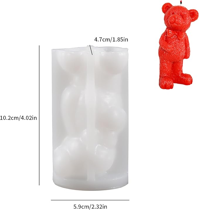 Bear Soap Mold for Resin Casting, Candle Making, and Home Decor - 3D Animal Silicone Mold