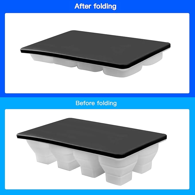 LONGFITE Collapsible Ice Cube Trays 2 Pack Silicone Foldable Folding Large Ice Cube Molds with Lid and Soft Bottom for Easy Release