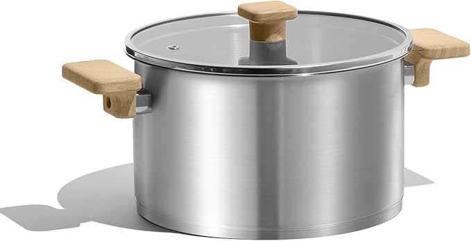CAROTE Stainless Steel Stock Pot - 8 Quart Heavy Duty Induction Cooking Pot with Visible Lid for Pasta, Soup, Spaghetti, Bottom Big Stockpot, Deep Cookware for Canning, Boiling, Simmer