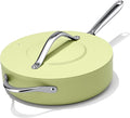 Nonstick Ceramic Sauté Pan with Lid (4.5 qt, 11") Deep Frying Pan for All Cooktops Non Toxic Skillet PTFE/PFAS Free, Dishwasher & Oven Safe up to 500°F w/Stay-Cool Handle, Olive Green