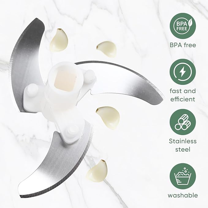 Manual Food Chopper, Garlic Chopper with Container, Vegetable Kitchen Cutter, Pull String Hand Food Processor Sharp Blades Mincer Shredder for Cutting Onions Chili Ginger Seasoning (Green, 500ml)