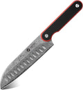 FINTISO Chef Knife 7 Inch Kitchen Knife, Sharp Santoku Knife 67-Layer Damascus Steel with 10Cr15CoMoV Steel Core, Professional Cooking Knife with Ergonomic Full Tang G10 Handle for Chopping Slicing