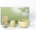 Matcha Whisk Set,Ceramic Matcha Set,with Ceramic Bowl,Bamboo Whisk&Holder,Scoop,Authentic Japanese Matcha,for Matcha Lovers,Gift for Family/Friend(tea green)