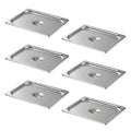 Hotel Pan Lids 6 Pack– Fits 1/2 Size Stainless Steel Steam Table Pans, Anti-Jam Food Pan Cover for Catering, Buffet Use, Kitchen Prep