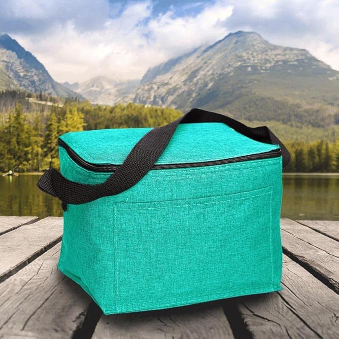 DISCOUNT PROMOS Insulated Cooler Lunch Bag Set of 10, Bulk Pack - Perfect for Work, Travel, Outdoor Events - Mint