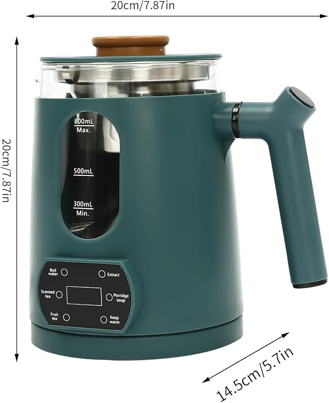 Electric Kettle,Temperature Control Glass Tea Maker LCD Display,Water Boiler & Heater With 360° Swivel Base and 6 Different Kinds of Functions For Coffee,Tea,Milk,Water,Hot Chocolate (Green)