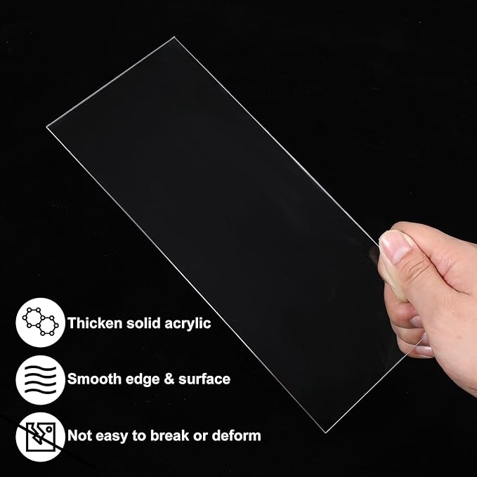 2 Pcs Clear Cake Scraper, 9.45 Inch Acrylic Cake Smoother Scraper Large Cakes Comb Icing Frosting Buttercream Edge Smoother for Cream Cakes Smooth Decoration