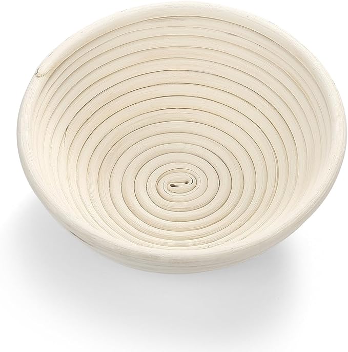 Saint Germain Bakery Premium Round Bread Banneton Basket with Liner - Perfect Brotform Proofing Basket for Making Beautiful Bread (10 inch)