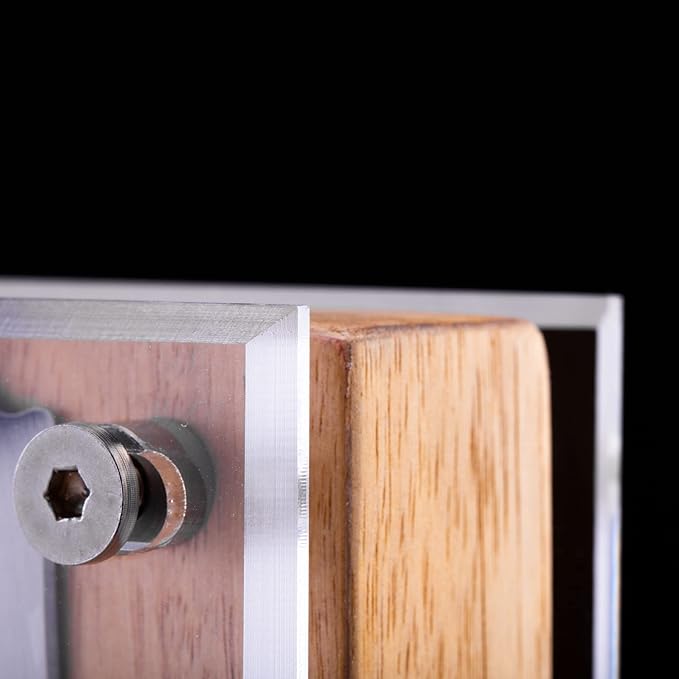 Schmidt Brothers - Acacia Downtown Magnetic Knife Block, Acacia Hardwood and Acrylic Shield, Universal Cutlery Storage For 16-18 Knives