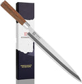 KEEMAKE Sushi Knife Japanese - 11.5 inch Sashimi Knife Japanese VG10 Stainless steel Single Bevel Blade, Perfect Rosewood Handle Yanagiba & Slicing Knives