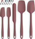 Coukre Silicone Spatula Set of 5,High Temperature Resistant, Food Grade Silicone, Dishwasher Safe, for Baking, Cooking (Pure Wine)