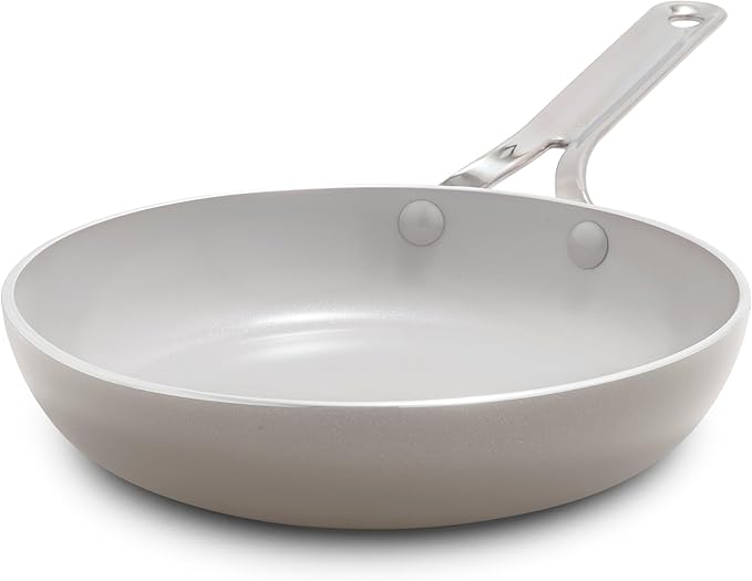 GreenPan Nova 8" Frying Pan Skillet, Oprah’s Favorite Things 2024, Ceramic Nonstick Cookware, PFAS Free, Toxin-Free, Induction Suitable, Dishwasher & Oven Safe, Durable, Easy Clean, Clay
