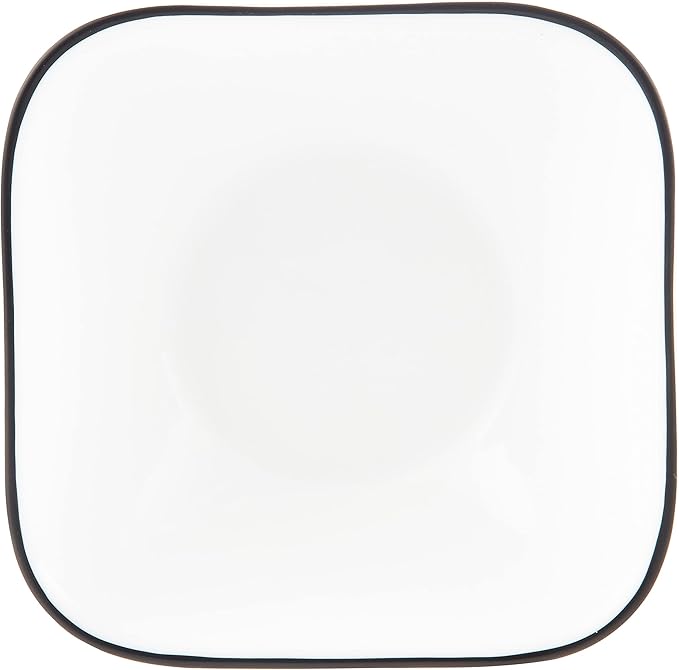 Corelle Vitrelle 6-Piece (22-Oz) Cereal Soup Bowls, Triple Layer Glass and Chip Resistant, Lightweight Square Dinnerware Bowl Set, Simple Lines