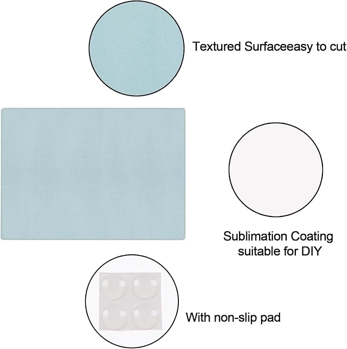 2 Pcs sublimation cutting board blanks，11 x 7.87 Inch sublimation cutting boards，Textured Sublimation Anti Slip Cutting Board Heat Scratch Resistant Blank Cutting Board