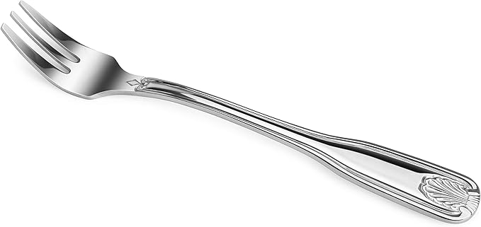 New Star Foodservice 58321 Shell Pattern, 18/0 Stainless Steel, Oyster Fork, 6-Inch, Set of 12