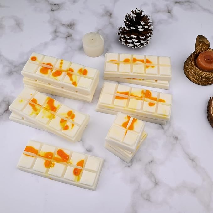 Silicone Wax Melt Molds - Rectangle Bar Molds for Wickless Candles & Chocolate