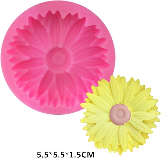 6 Pack Flower Mold: Peony, Rose, Sunflower Resin Casting Molds for Candle Making, Home Decor, 3D Animal Silicone Molds