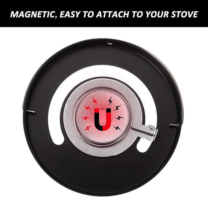 Frienda Wood Stove Thermometer Magnetic, Oven Temperature Meter Stove for Avoiding Chimney Pipe Damaged by Overheat (4 Pieces)