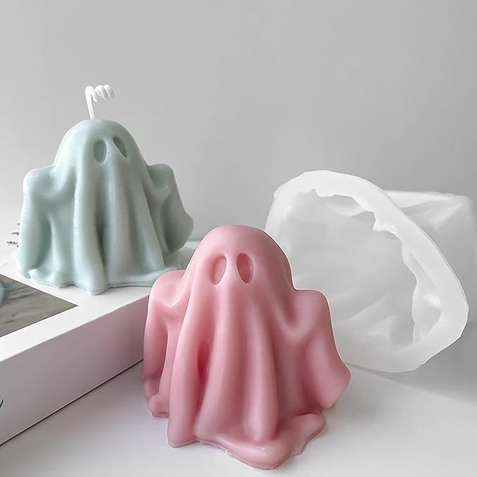Halloween Molds Ghost Resin Mold - Resin Casting Silicone Molds for Home Decor & Candle Making Wave Spiral Mold