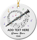 Awesome Clarinet Musical Ceramic Ornament, Custom Text Year Name Clarinetist Xmas Tree Ornaments Gift for Women Men Clarinet Instrument Player, Personalized Clarinets Ceramic Christmas Ornament 2025