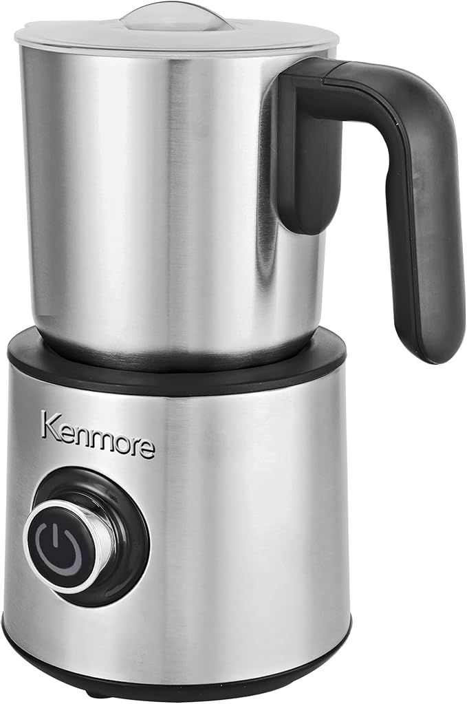 Kenmore Electric Milk Steamer and Foam Maker – Hot or Cold Milk Frother for Coffee, Lattes, Cappuccino, Portable Milk Heater and Foamer for Espresso, Home Brewing, Calentador de Leche para Café