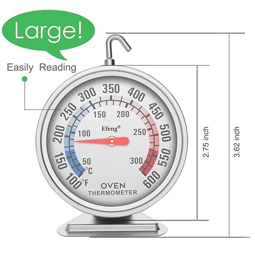 Oven Thermometers for Gas or Electric Oven Temperature Gauge with 100-600°F/50-300°C,Large Dial & Numbers,Best Kitchen Thermometer for Long Time in Oven Baking, Cooking,No Fading Color-Efeng