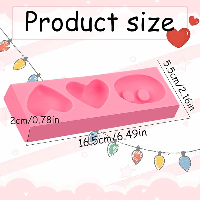 3-Cavity Pig Nose Cake Decoration Fondant Molds Chocolate Love Silicone Mold, for Kitchen Baking, Cupcake Toppers, Candy, Marzipan, Sugar Craft, Epoxy Resin, Polymer Clay Crafts