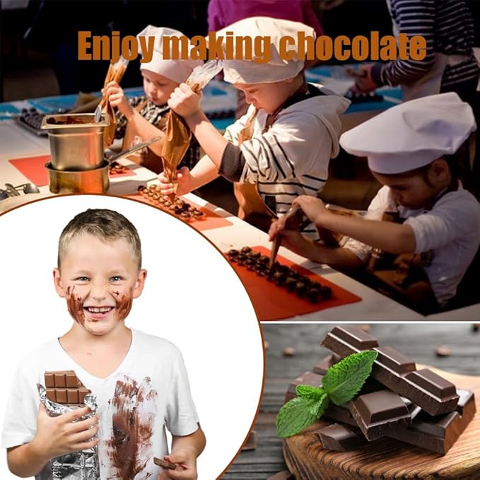 Silicone Chocolate Bar Mold With 100 Bags - Non-Stick Deep Molds for Dubai Bar, Candy, Snacks