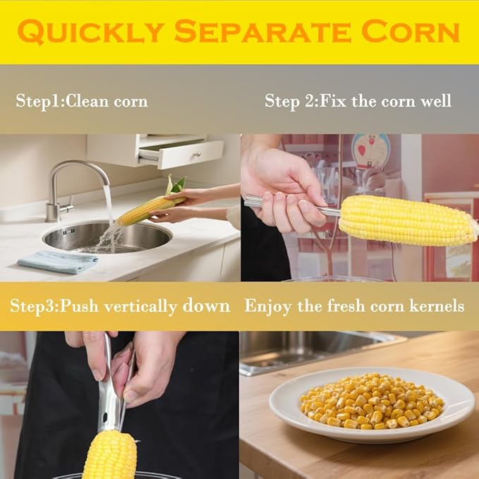 Stainless Steel Corn Peeler for Corn on The Cob, Corn on the Cob Stripper Tool, Corn on Cob Remover Corn Shucker for Home Kitchens, Restaurant Chefs