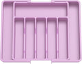 Lifewit Silverware Drawer Organizer, Expandable Utensil Tray for Kitchen, BPA Free Flatware and Cutlery Holder, Adjustable Plastic Storage for Spoons Forks Knives, Large, Purple