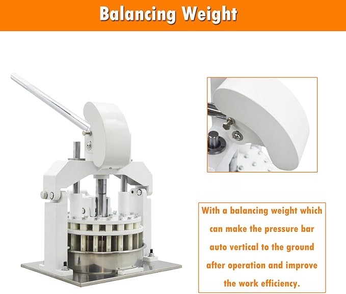 INTSUPERMAI Dough Divider Cutter Machine 40PCS Manual Dough Divider Rounder 2 Pans Hydraulic Dough Equal Cutter DIvider Cutting Machine 0.95oz-5.08oz(27g-144g)