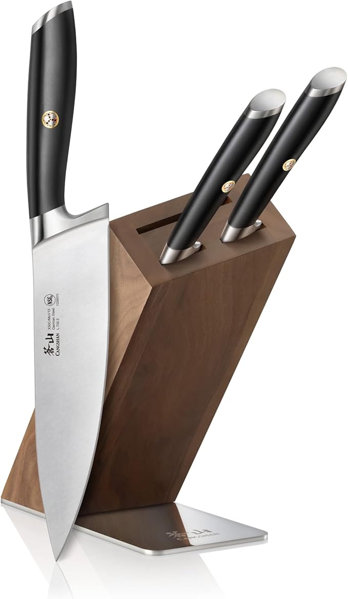 Cangshan L Series 4-Piece HUA Knife Block Set, Forged German Steel, Black, 1026979
