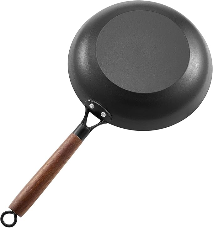 VEVOR Cast Iron Skillet, 3-Piece Frying Pan Set (8, 10, 12 in), Nonstick Skillets with Detachable Wood Handle, Pre-Seasoned Chef's Pan, Kitchen Cookware for Gas, Electrical, and Induction, Black