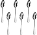 KEAWELL Premium Louise Demitasse Espresso Spoons, 18/10 Stainless Steel, 4.4-Inch Small Size, Dishwasher Safe (4.4 inches, 6)