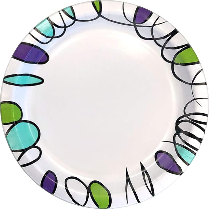 Amazon Basics Ultra Paper Plates, 10 Inch, Disposable, 44 Count