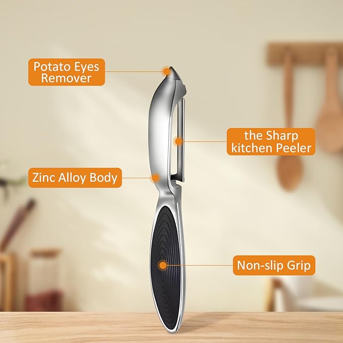 TACGEA Vegetable Peeler for Kitchen, Potato Peelers for Fruit Straight Blade, Durable Non-Slip Handle