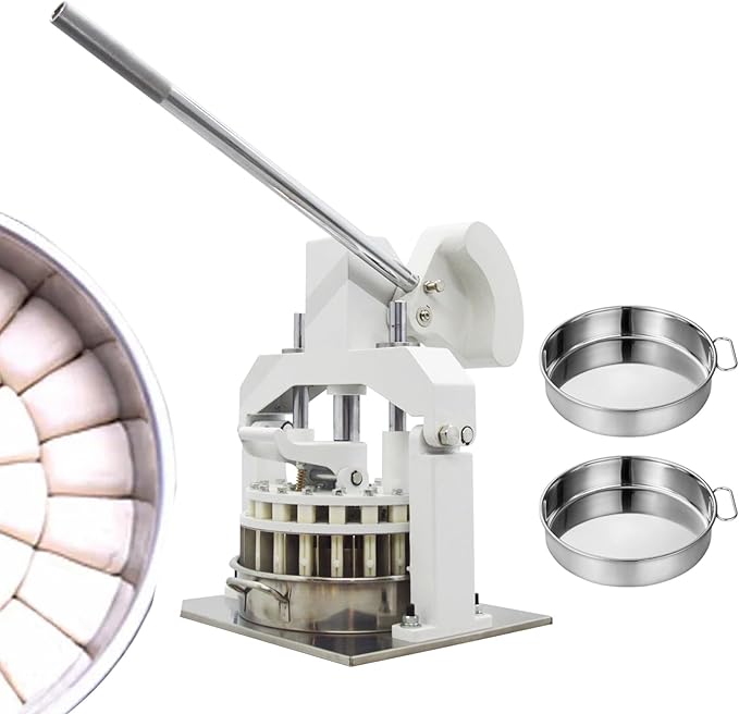 INTSUPERMAI Dough Divider Cutter Machine 40PCS Manual Dough Divider Rounder 2 Pans Hydraulic Dough Equal Cutter DIvider Cutting Machine 0.95oz-5.08oz(27g-144g)