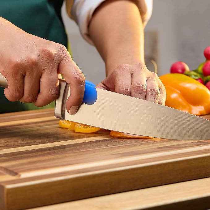 Knife Grip, the indispensable culinary kitchen tool for better comfort and control for most chef's knives, utility, boning, Nakiri, Santoku and paring knives