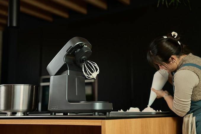 Ooni Halo Pro Spiral Mixer - Dough Stand Mixer with Attachments, 7.3 Quart Capacity and 58 Speed Settings - Charcoal Grey