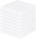 Homaxy 100% Cotton Waffle Weave Kitchen Dish Cloths, Ultra Soft Absorbent Quick Drying Dish Towels, 12 x 12 Inches, 8-Pack, White