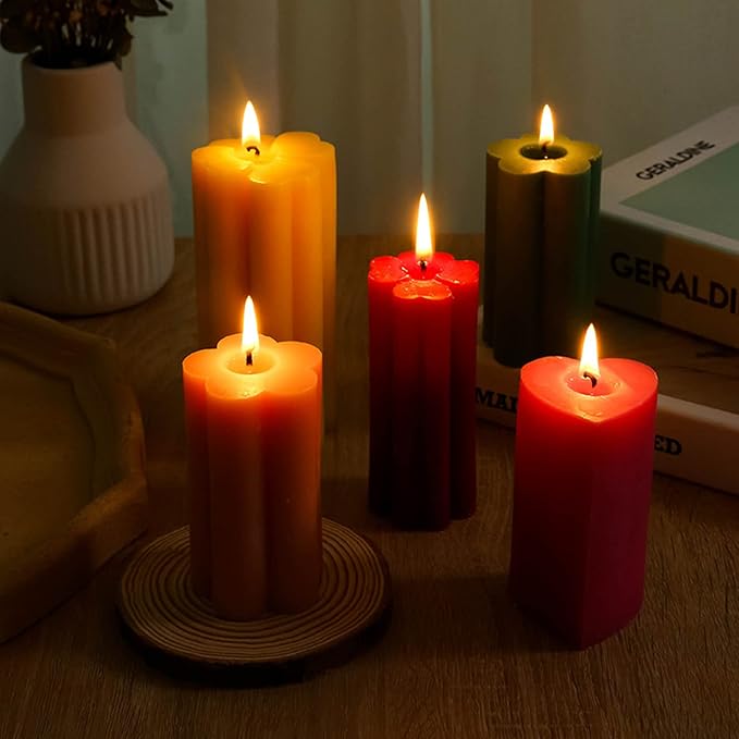 Love Cylinder Silicone Candle Mold, Pillar Candle Mould Fondant Chocolate Cake Tool for Soap, Crayon, Wax, Plaster,Polymer Clay