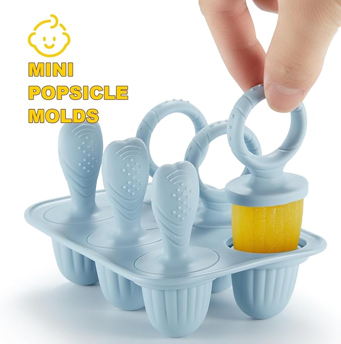 Toddler Popsicles Molds 1 Pack 6 Handle, BPA Free Silicone Baby Popsicles Molds, Baby Essentials Baby Shower Gifts
