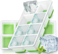 Large Ice Cube Molds, FURNSII 2 Pack Silicone Large Square Ice Cube Trays with Lids BPA Free, Easy-Release & Stackable 1.8'' Big Ice Cube Tray for Freezer Cocktail Whiskey Coffee
